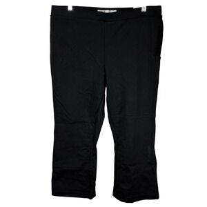 LARRY LEVINE Black Pull On Crop Pants Women's XL Preppy Comfort NWT